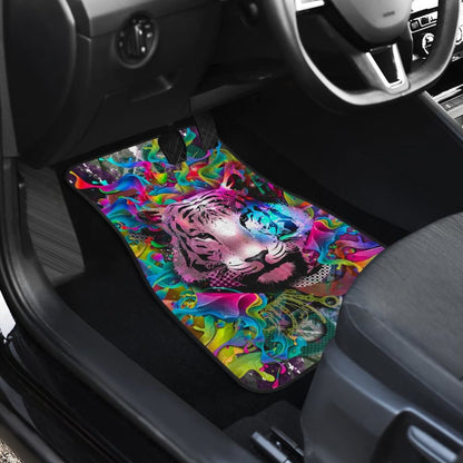 Colorful Male Nature Habitat Tiger Head Car Floor Mats 211102