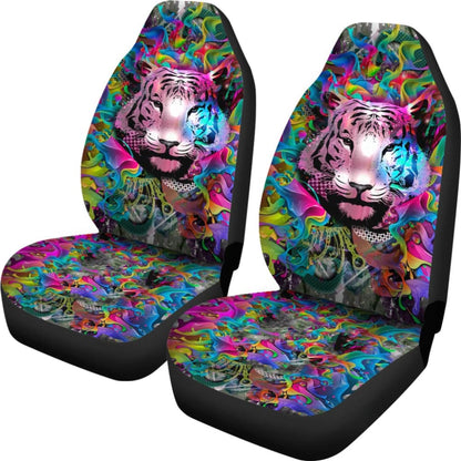 Colorful Male Nature Habitat Tiger Head Car Seat Covers 211102