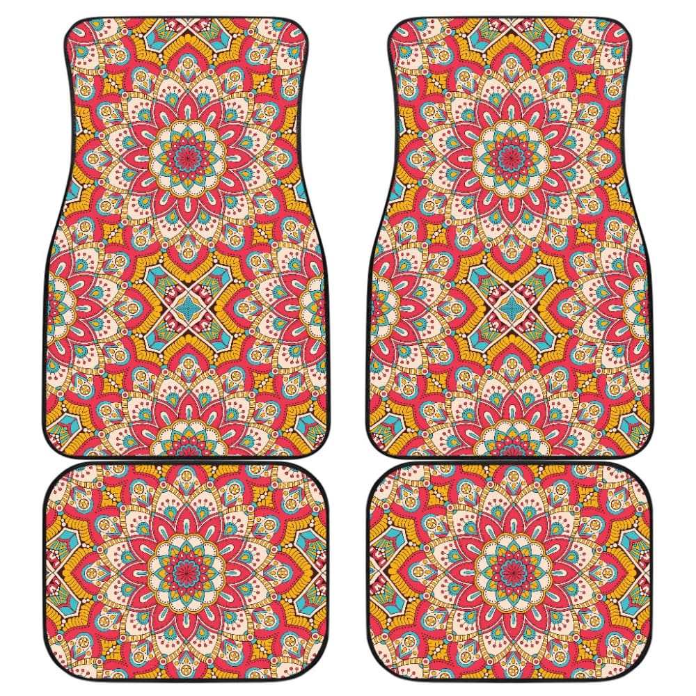 Colorful Mandala Star Print Car Floor Mats 211706 - YourCarButBetter