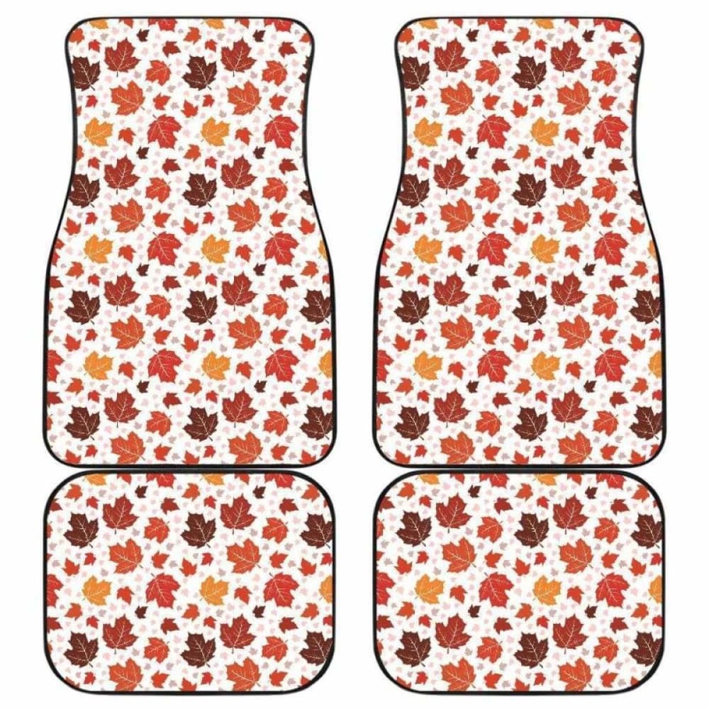 Colorful Maple Leaf Pattern Front And Back Car Mats 174914 - YourCarButBetter
