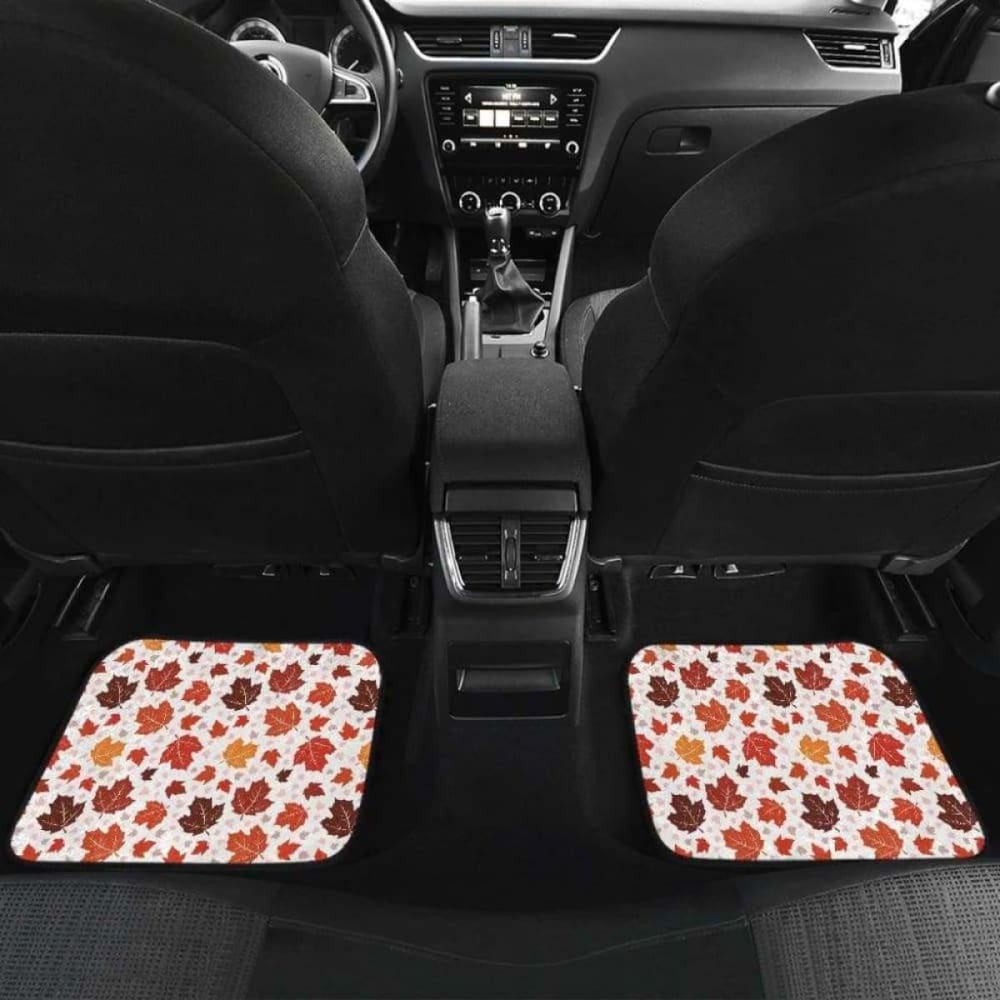 Colorful Maple Leaf Pattern Front And Back Car Mats 174914 - YourCarButBetter