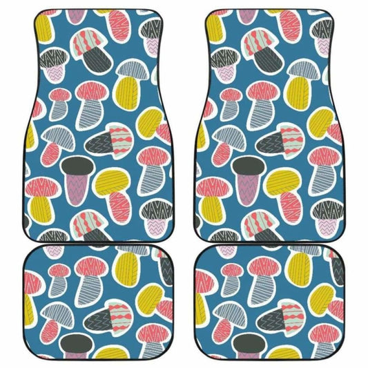 Colorful Mushroom Design Pattern Front And Back Car Mats 174914 - YourCarButBetter