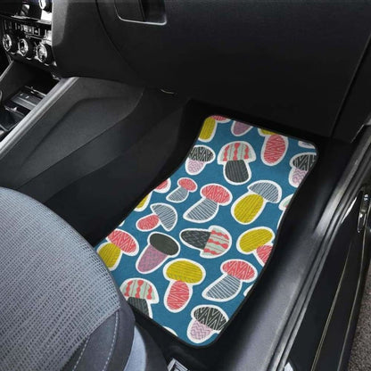 Colorful Mushroom Design Pattern Front And Back Car Mats 174914 - YourCarButBetter