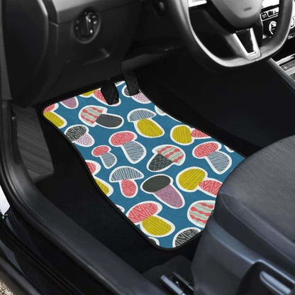 Colorful Mushroom Design Pattern Front And Back Car Mats 174914 - YourCarButBetter