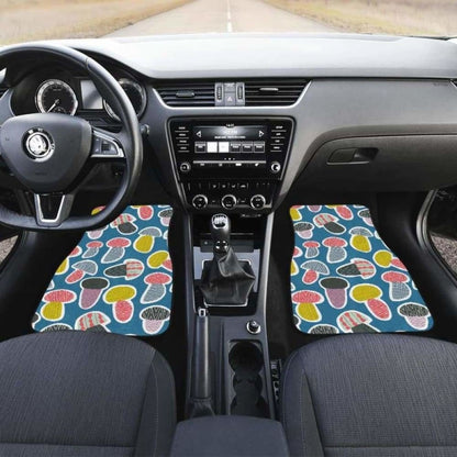 Colorful Mushroom Design Pattern Front And Back Car Mats 174914 - YourCarButBetter