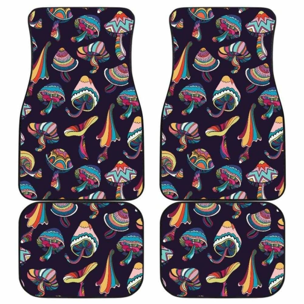 Colorful Mushroom Pattern Front And Back Car Mats 174914 - YourCarButBetter
