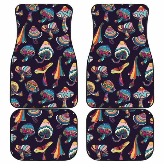 Colorful Mushroom Pattern Front And Back Car Mats 174914 - YourCarButBetter