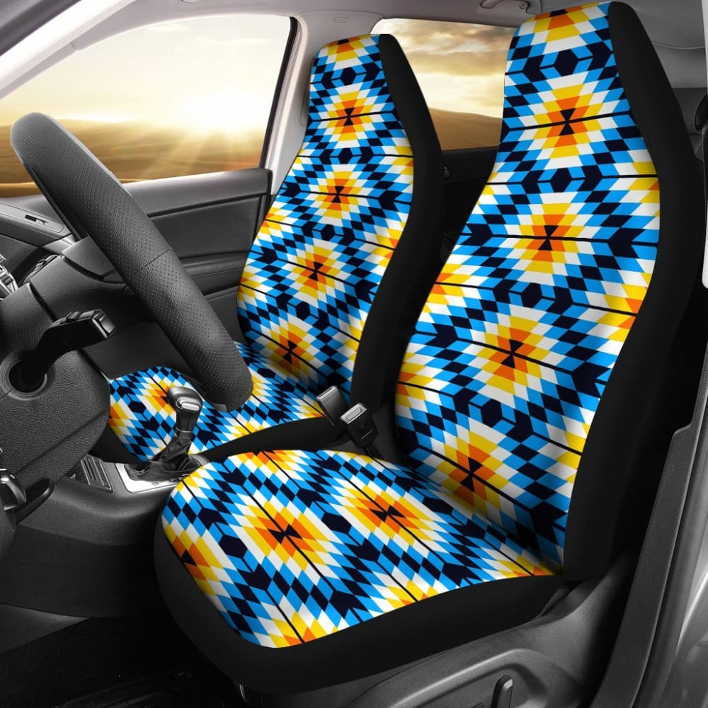 Colorful Orange And Blue Aztec Design 174510 - YourCarButBetter
