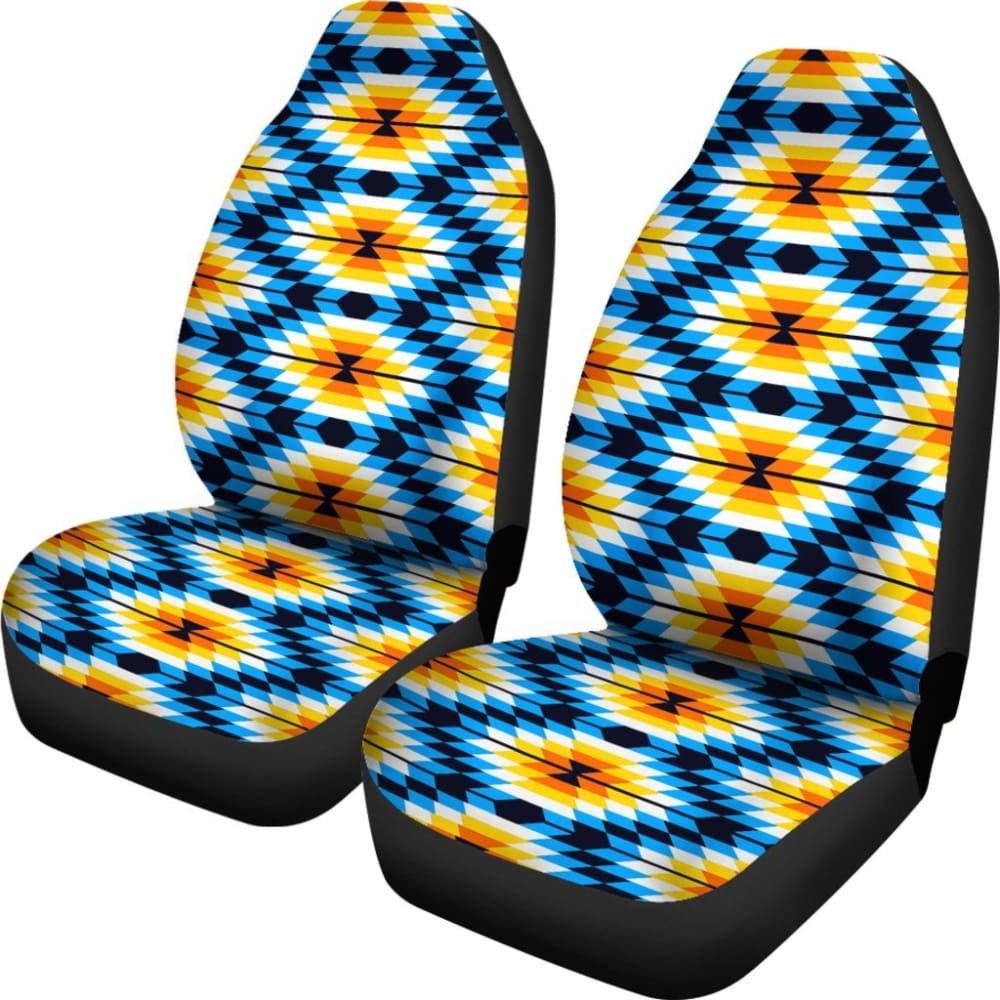 Colorful Orange And Blue Aztec Design 174510 - YourCarButBetter