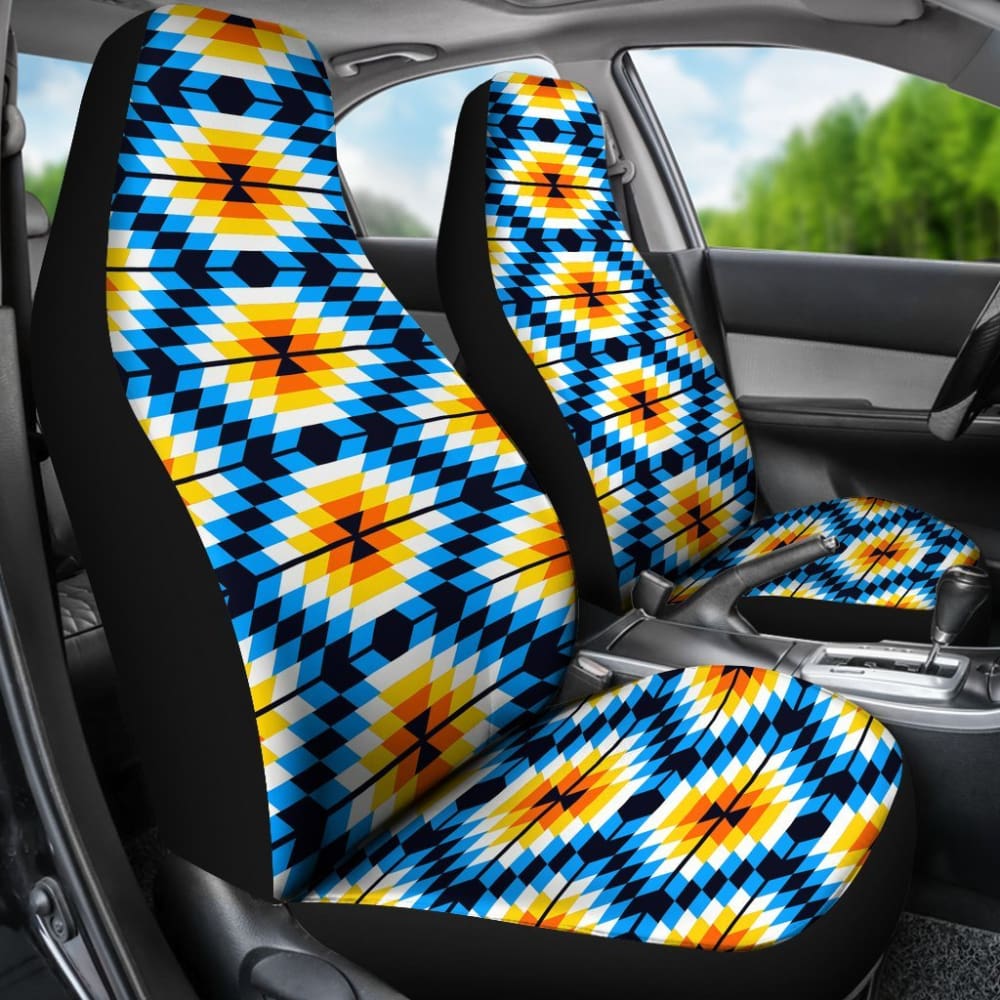 Colorful Orange And Blue Aztec Design 174510 - YourCarButBetter