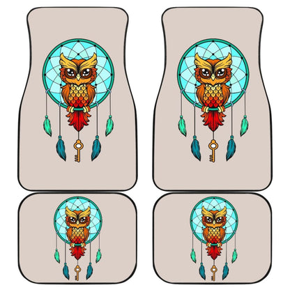 Colorful Owl And Dreamcatcher Stained Glass Effect Print Car Floor Mats 210301 - YourCarButBetter