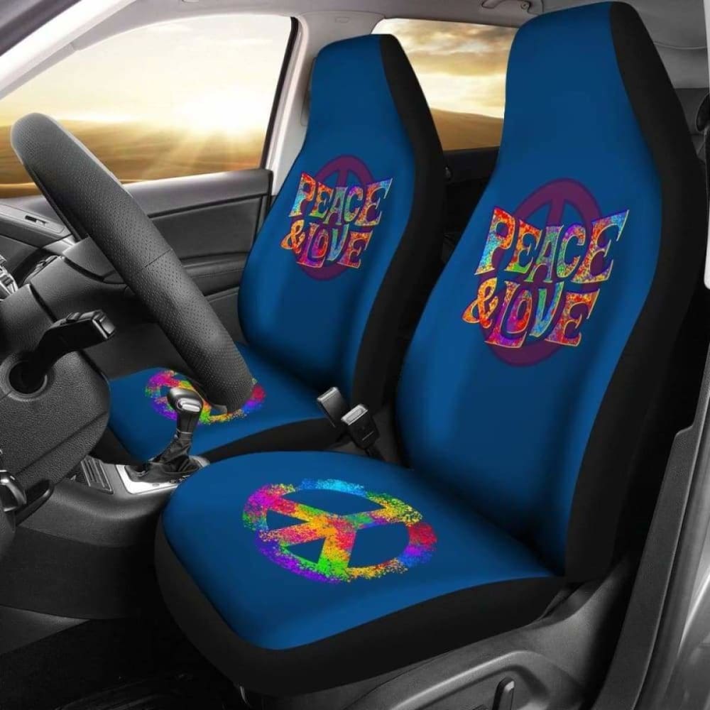 Colorful Peace & Love Car Seat Covers 221205 - YourCarButBetter