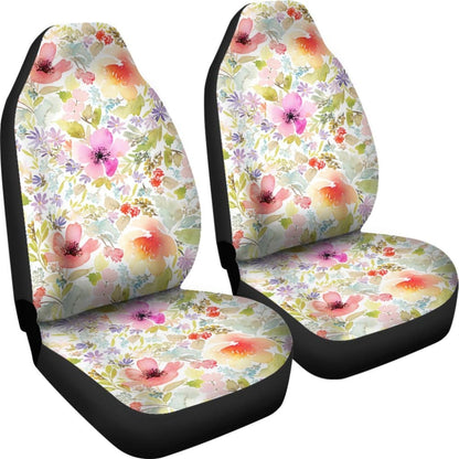 Colorful Pink Watercolor Floral Car Seat Covers 174510 - YourCarButBetter