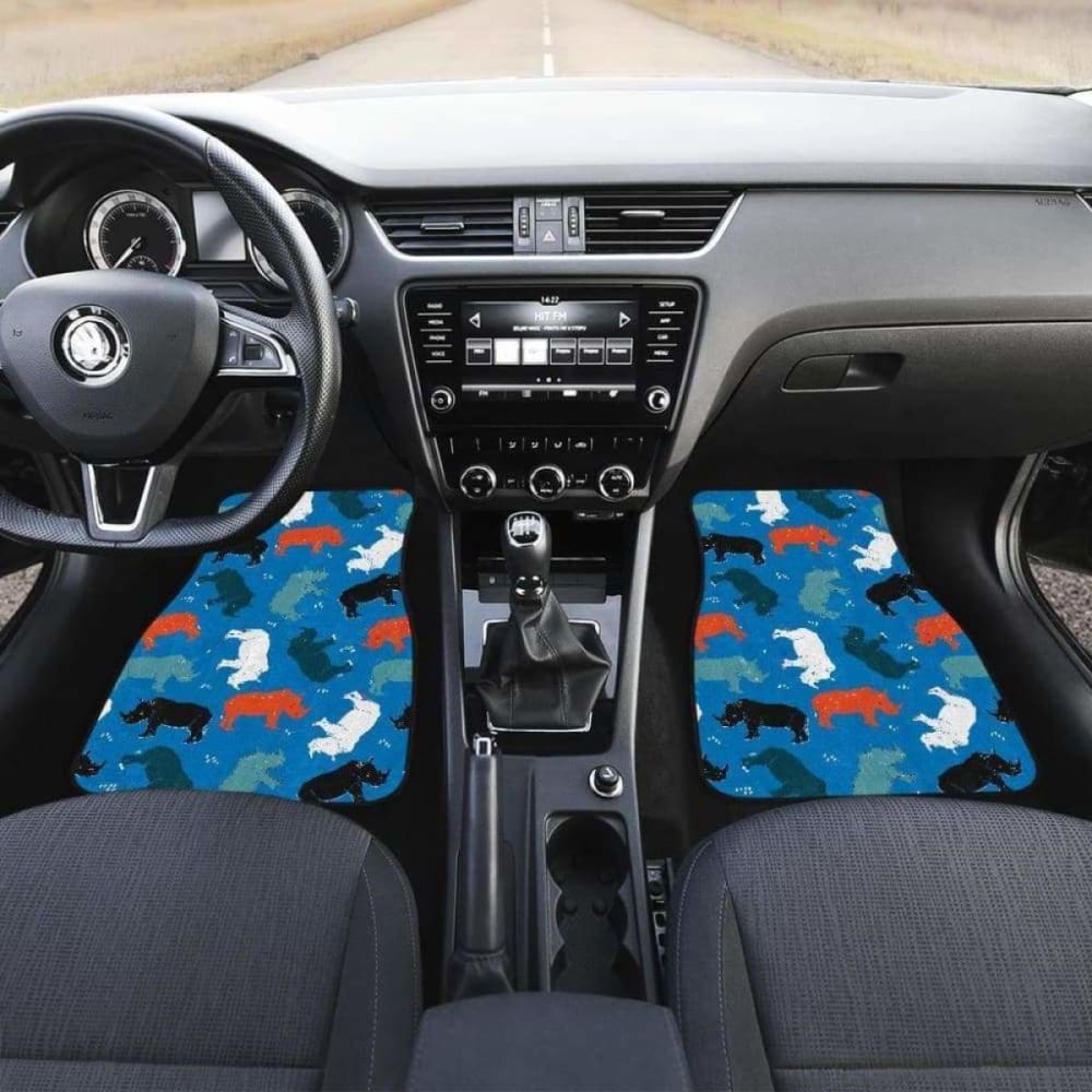 Colorful Rhino Pattern Front And Back Car Mats 163730 - YourCarButBetter