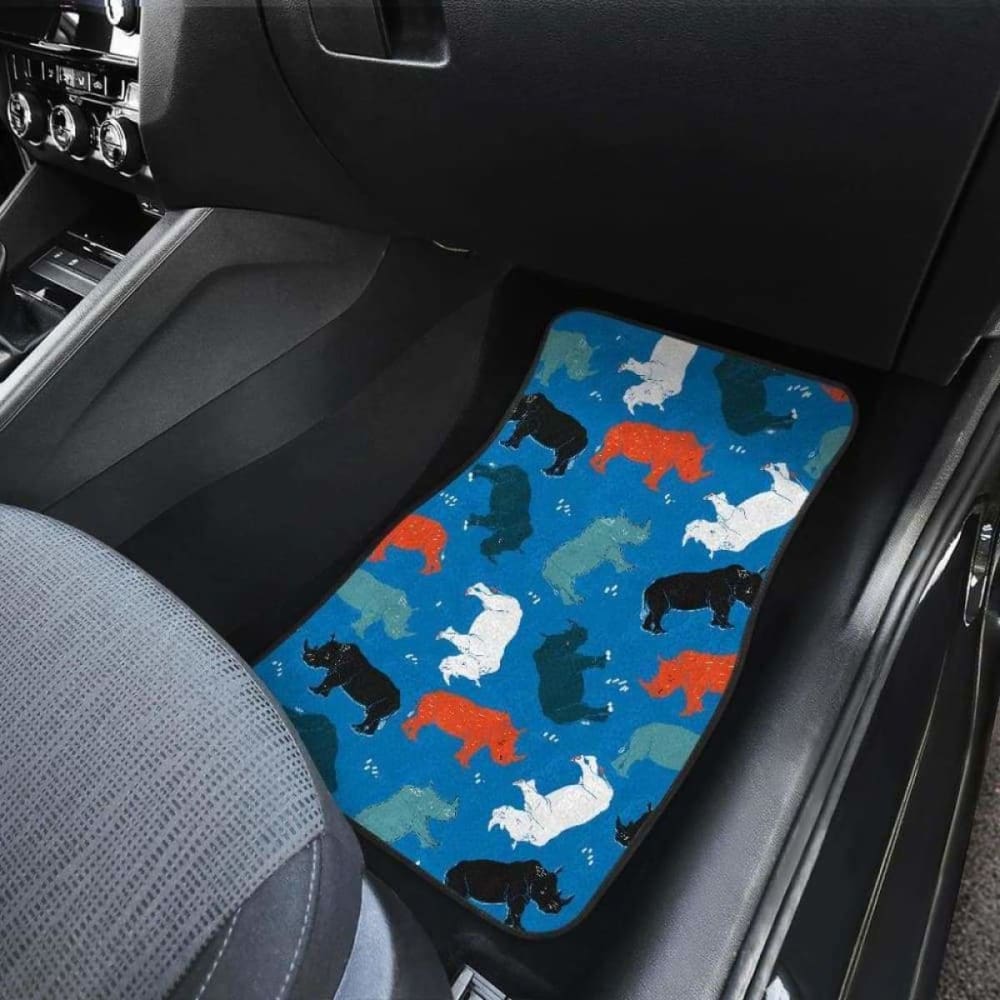 Colorful Rhino Pattern Front And Back Car Mats 163730 - YourCarButBetter