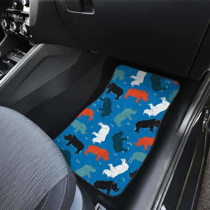 Colorful Rhino Pattern Front And Back Car Mats 163730 - YourCarButBetter