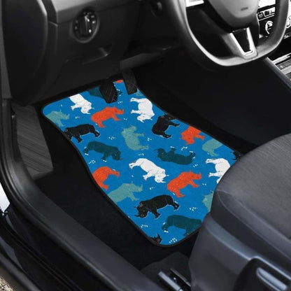 Colorful Rhino Pattern Front And Back Car Mats 163730 - YourCarButBetter