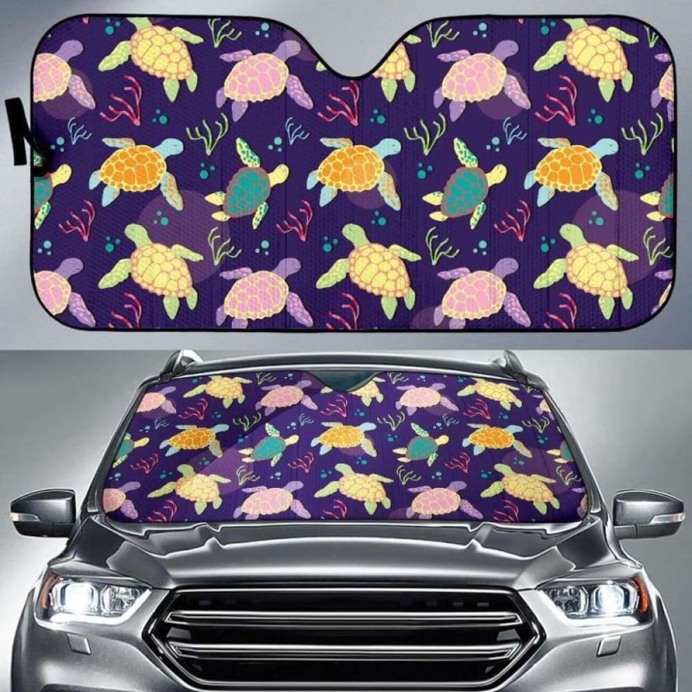 Colorful Sea Turtle Pattern Car Auto Sun Shades 104020 - YourCarButBetter