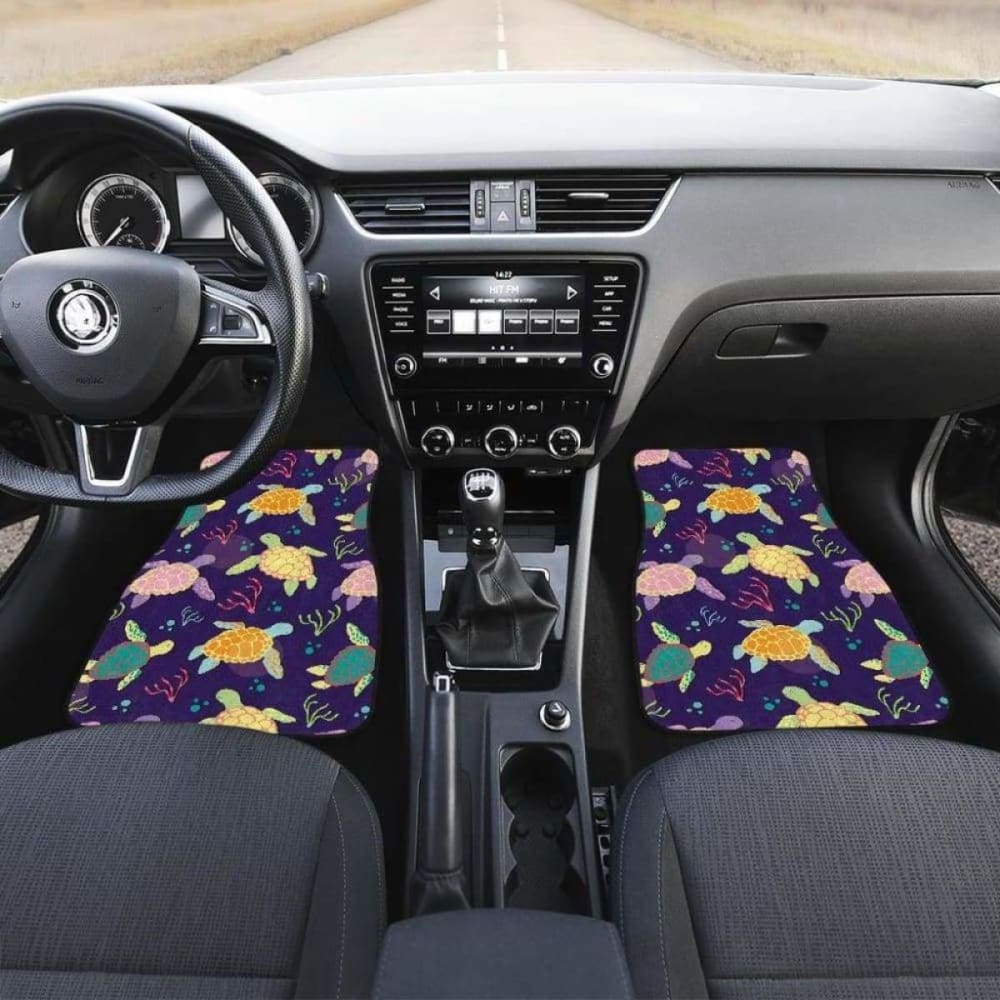 Colorful Sea Turtle Pattern Front And Back Car Mats 091814 051512 - YourCarButBetter