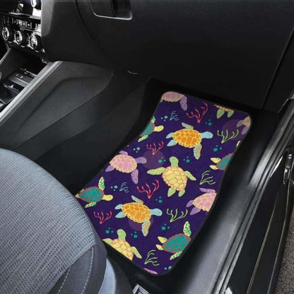 Colorful Sea Turtle Pattern Front And Back Car Mats 091814 051512 - YourCarButBetter