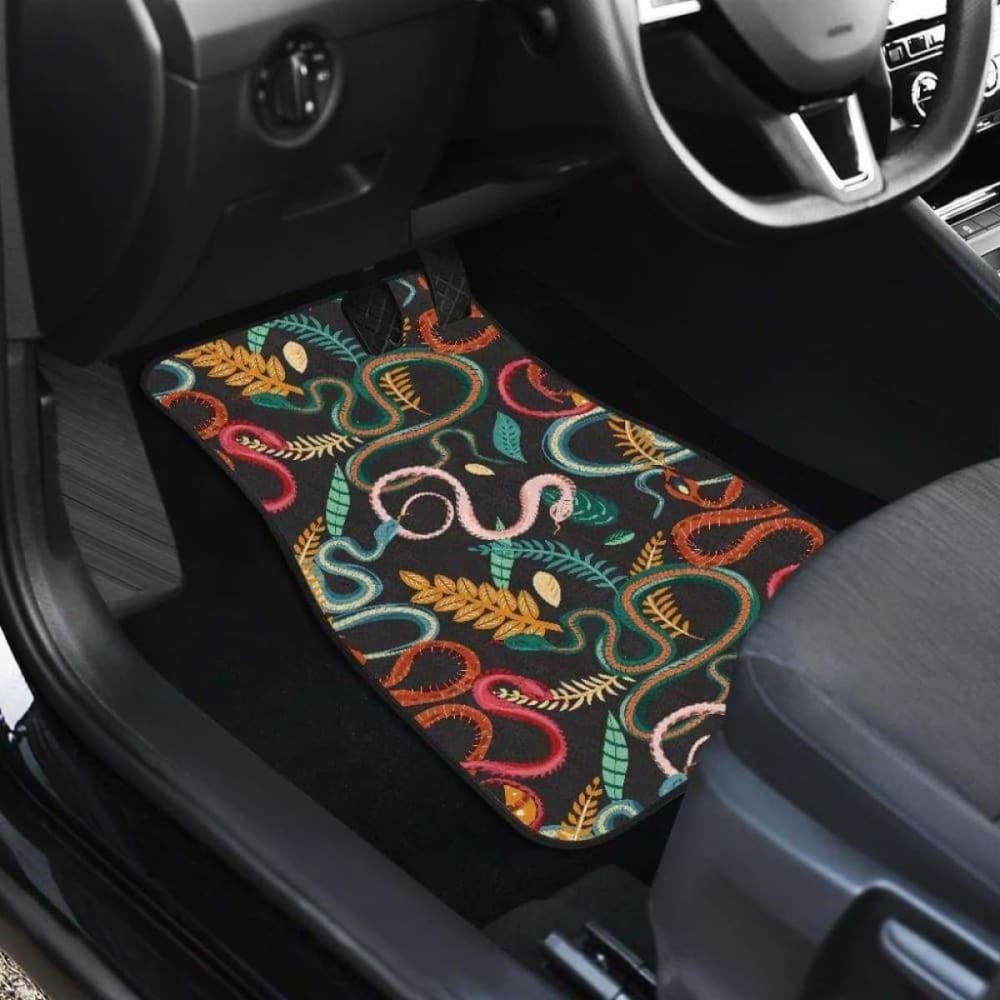 Colorful Snake Plant Pattern Front And Back Car Mats 232125 - YourCarButBetter