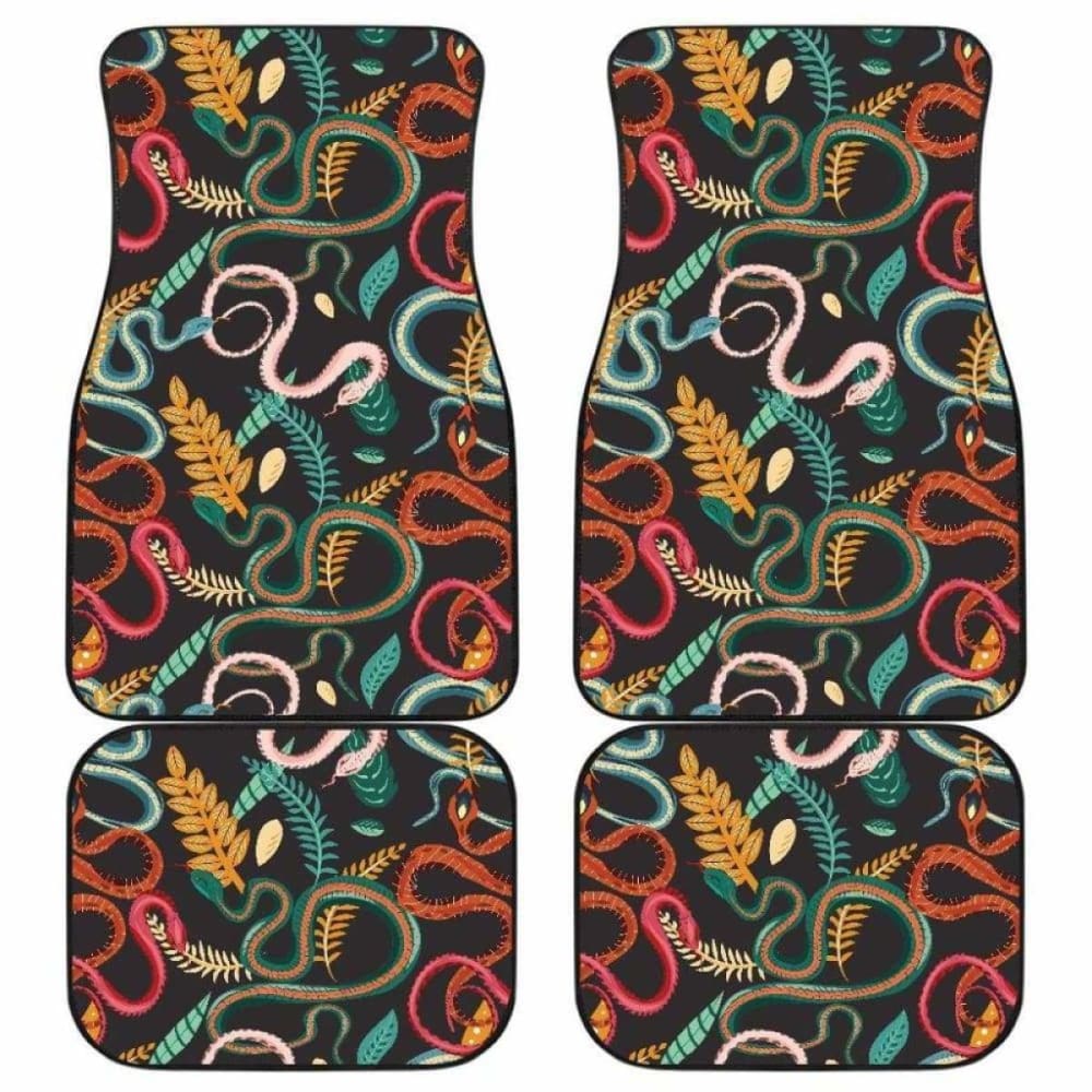 Colorful Snake Plant Pattern Front And Back Car Mats 232125 - YourCarButBetter