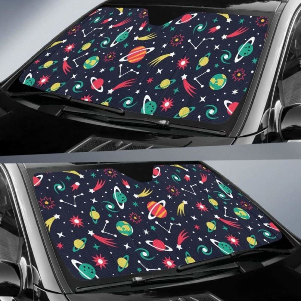 Colorful Space Pattern Planet Star Car Auto Sun Shades 182102 - YourCarButBetter