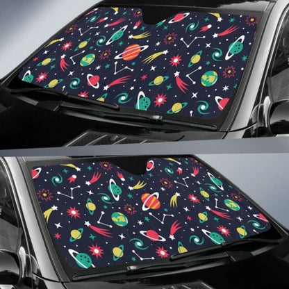 Colorful Space Pattern Planet Star Car Auto Sun Shades 182102 - YourCarButBetter