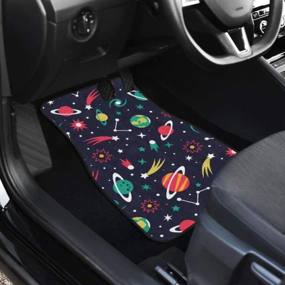 Colorful Space Pattern Planet Star Front And Back Car Mats 142711 - YourCarButBetter