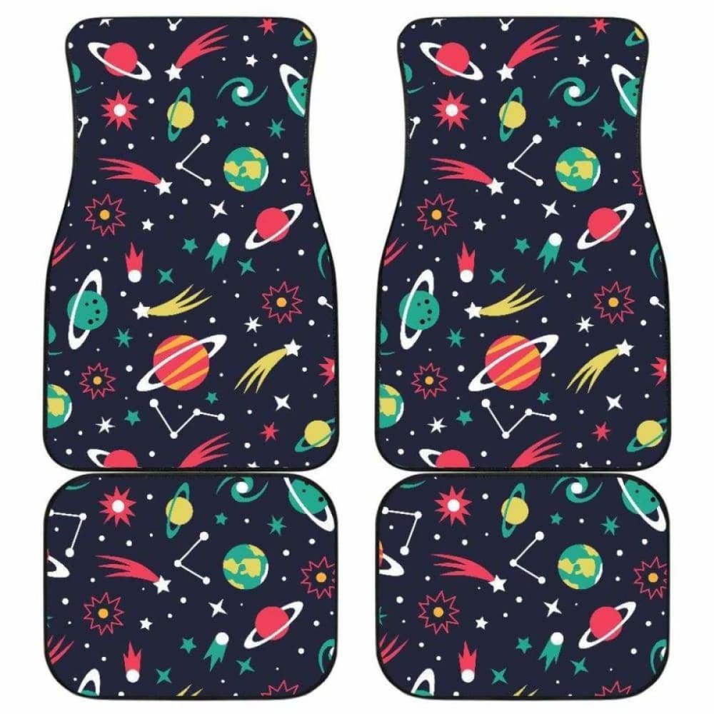 Colorful Space Pattern Planet Star Front And Back Car Mats 142711 - YourCarButBetter