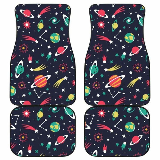 Colorful Space Pattern Planet Star Front And Back Car Mats 142711 - YourCarButBetter