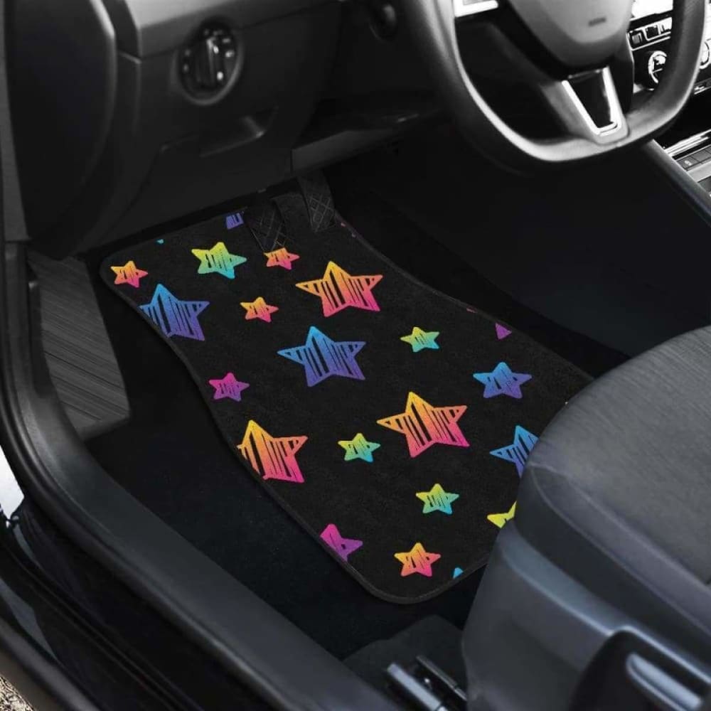Colorful Star Pattern Front And Back Car Mats 194013 - YourCarButBetter