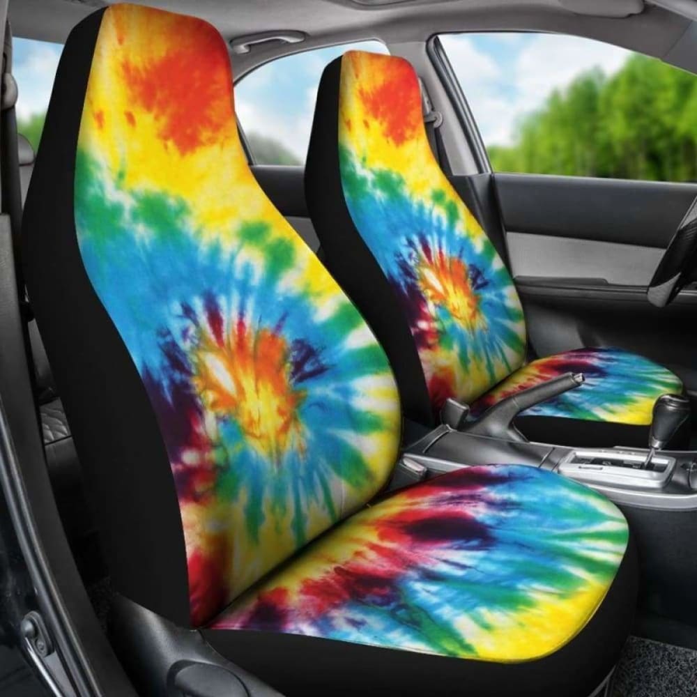 Colorful Tie Dye Abstract Art Car Seat Covers 154230 - YourCarButBetter