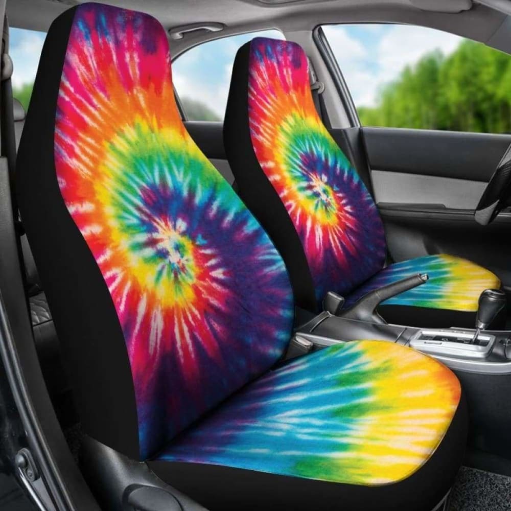 Colorful Tie Dye Spiral Car Seat Covers 154230 - YourCarButBetter