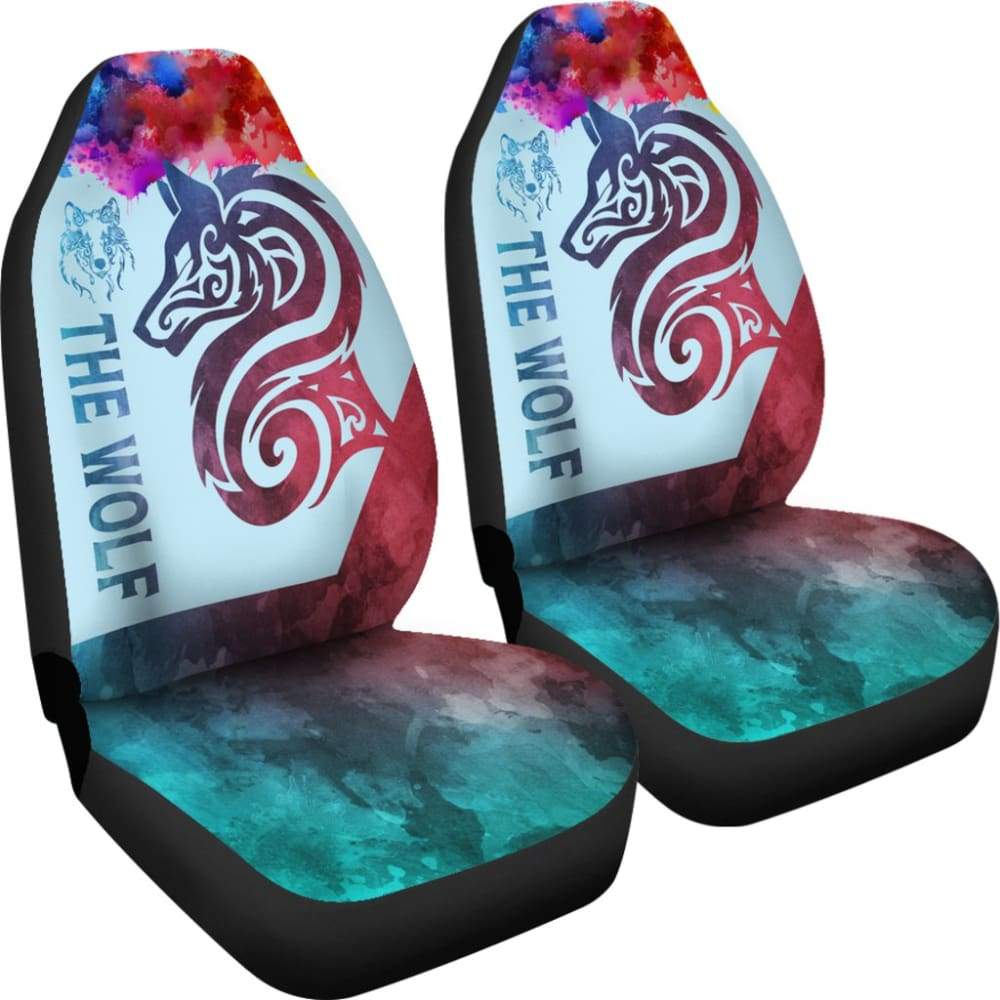 Colorful Wolf Mandala Car Seat Covers 212502
