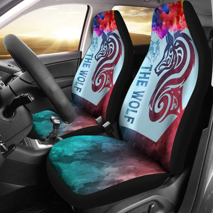 Colorful Wolf Mandala Car Seat Covers 212502