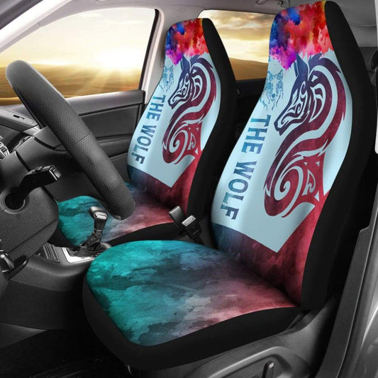 Colorful Wolf Mandala Car Seat Covers 212502