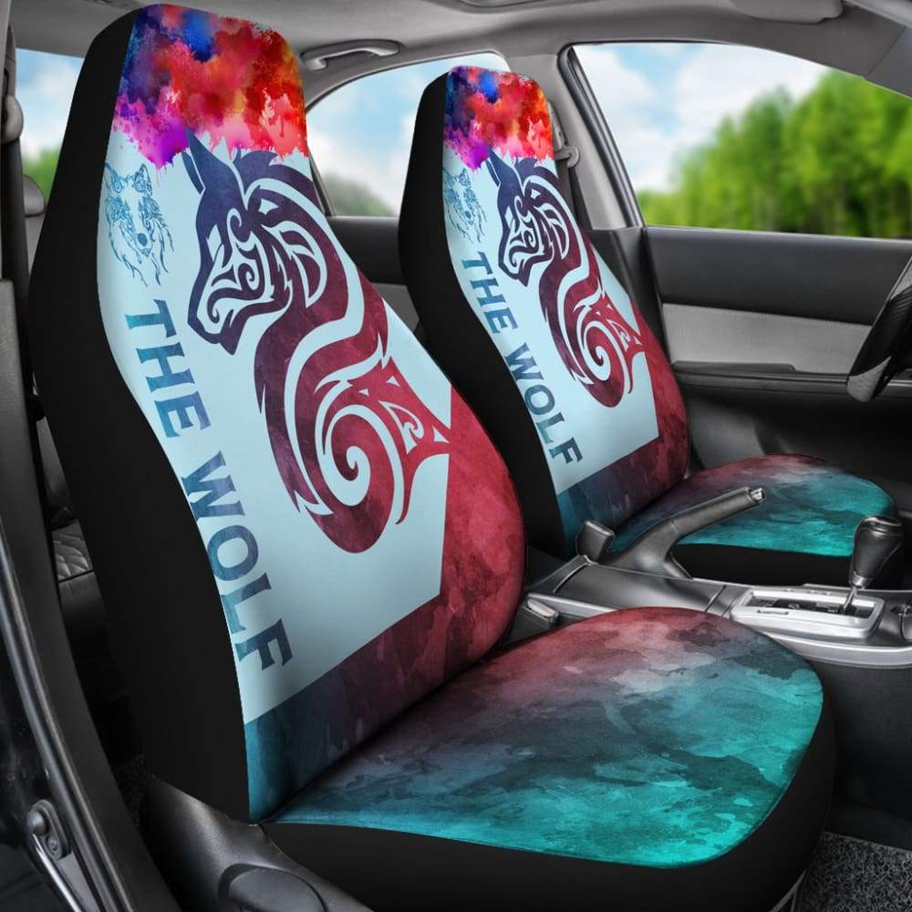 Colorful Wolf Mandala Car Seat Covers 212502