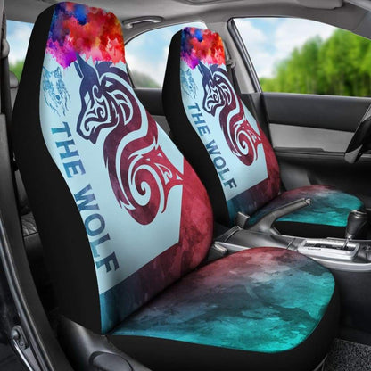 Colorful Wolf Mandala Car Seat Covers 212502