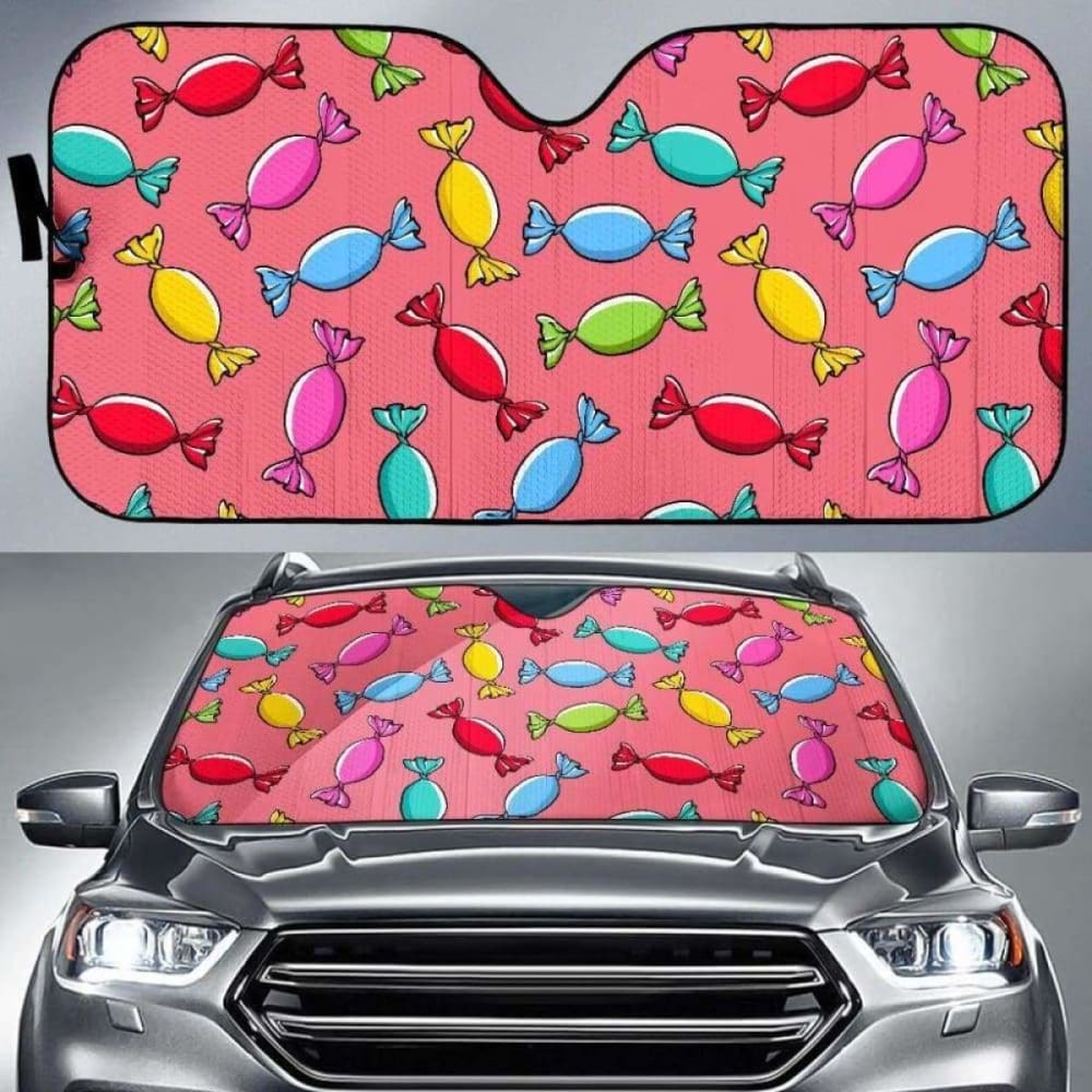Colorful Wrapped Candy Pattern Car Auto Sun Shades 103406 - YourCarButBetter