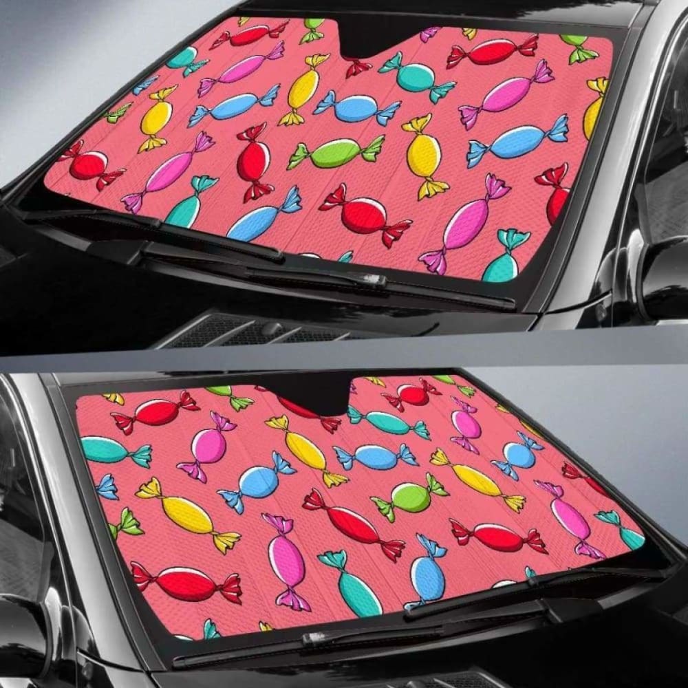 Colorful Wrapped Candy Pattern Car Auto Sun Shades 103406 - YourCarButBetter