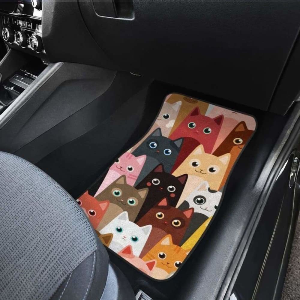 Colorfull Cats Funny Painting Car Floor Mats 112428 - YourCarButBetter