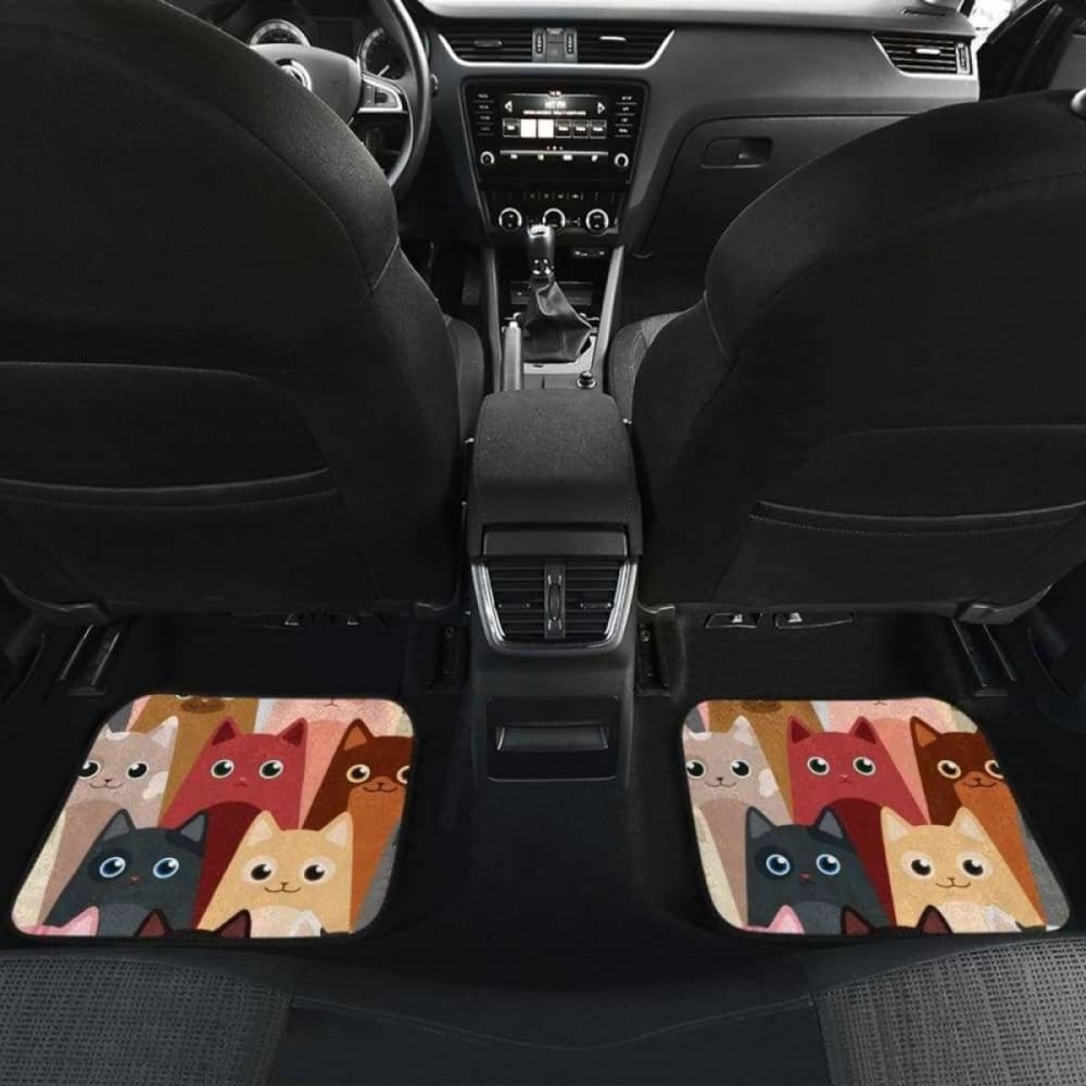 Colorfull Cats Funny Painting Car Floor Mats 112428 - YourCarButBetter