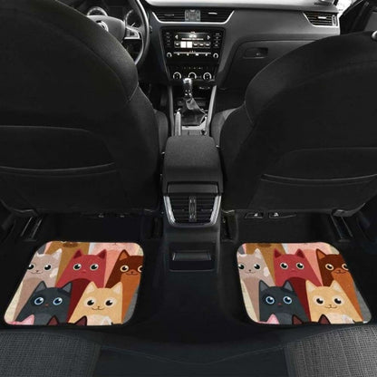 Colorfull Cats Funny Painting Car Floor Mats 112428 - YourCarButBetter