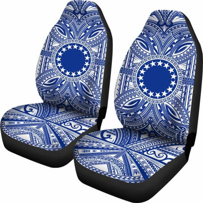 Cook Islands Car Seat Cover - Cook Islands Coat Of Arms Polynesian Flag Color 105905 - YourCarButBetter