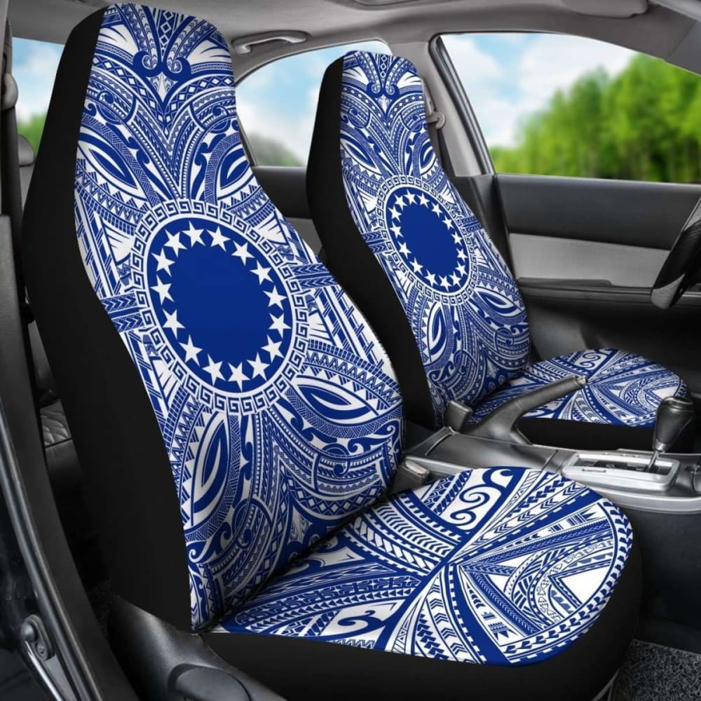 Cook Islands Car Seat Cover - Cook Islands Coat Of Arms Polynesian Flag Color 105905 - YourCarButBetter