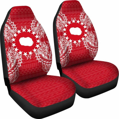 Cook Islands Car Seat Cover - Cook Islands Flag Map Red White - 105905 - YourCarButBetter