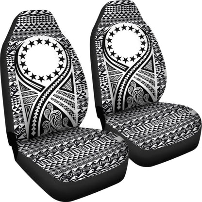 Cook Islands Car Seat Cover - Cook Islands Flag Polynesian Tattoo Black - 9 174914 - YourCarButBetter