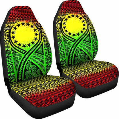 Cook Islands Car Seat Cover - Cook Islands Flag Polynesian Tattoo Reggae - 9 174914 - YourCarButBetter