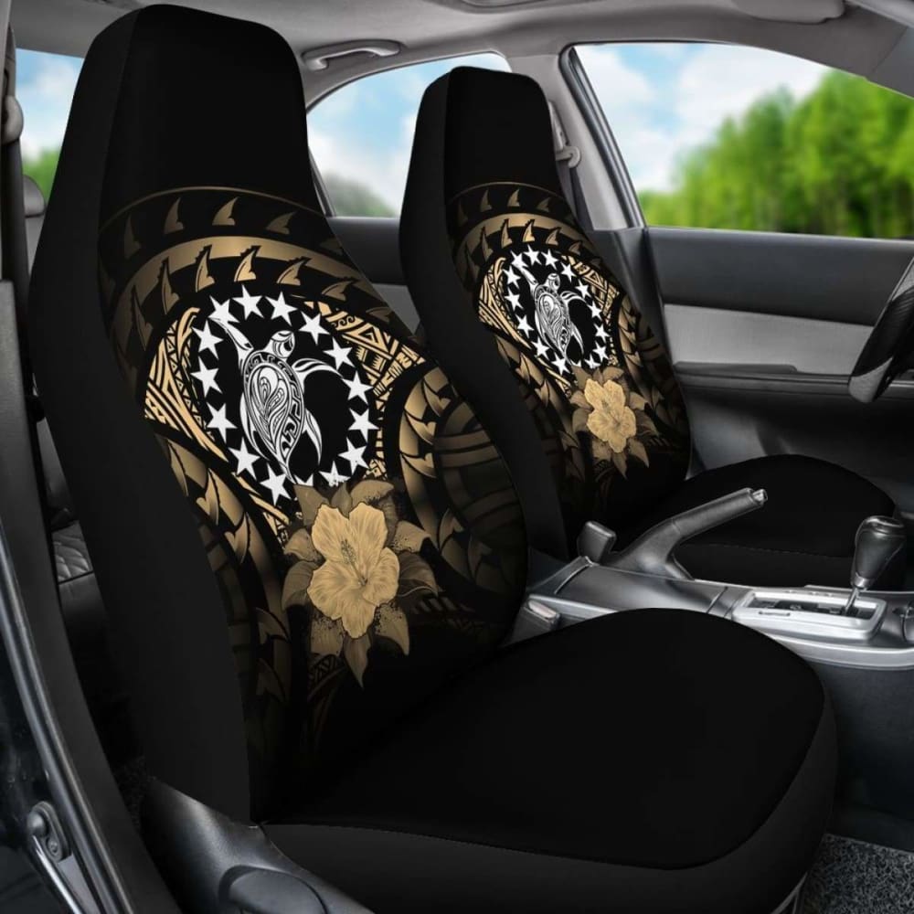 Cook Islands Car Seat Cover Gold Hibiscus 232125 - YourCarButBetter